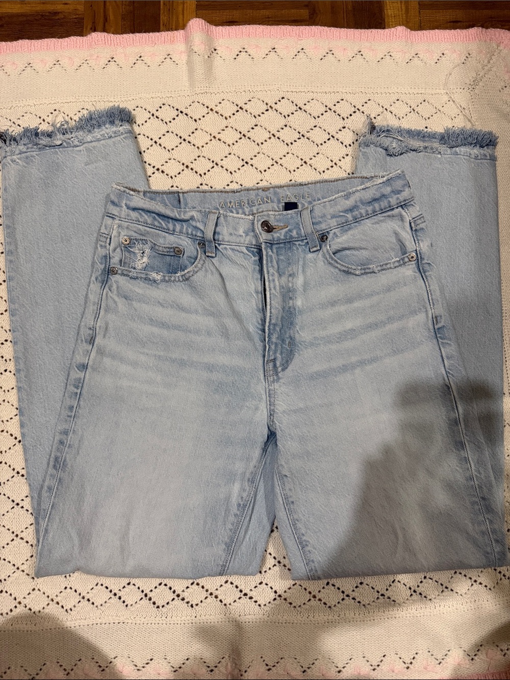 American Eagle Outfitters Light Blue Straight Leg Jeans